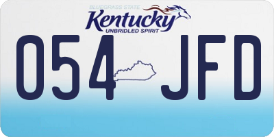 KY license plate 054JFD