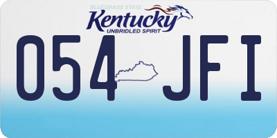 KY license plate 054JFI