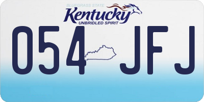 KY license plate 054JFJ