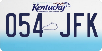 KY license plate 054JFK