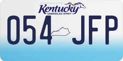 KY license plate 054JFP