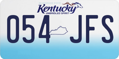 KY license plate 054JFS
