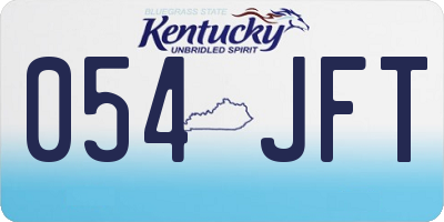 KY license plate 054JFT