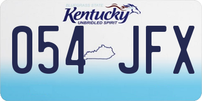 KY license plate 054JFX