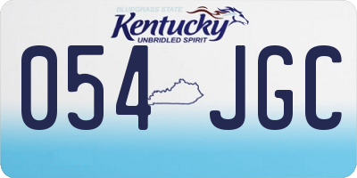 KY license plate 054JGC