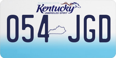 KY license plate 054JGD