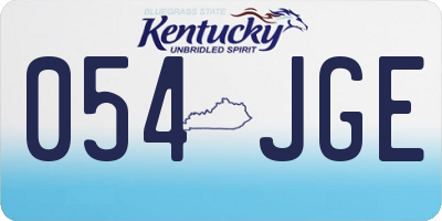 KY license plate 054JGE