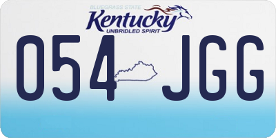 KY license plate 054JGG