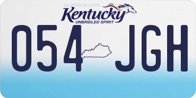 KY license plate 054JGH
