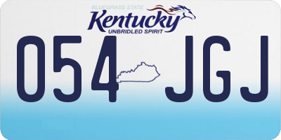 KY license plate 054JGJ
