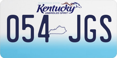 KY license plate 054JGS