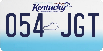 KY license plate 054JGT