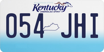 KY license plate 054JHI