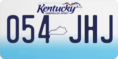 KY license plate 054JHJ