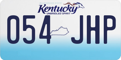 KY license plate 054JHP