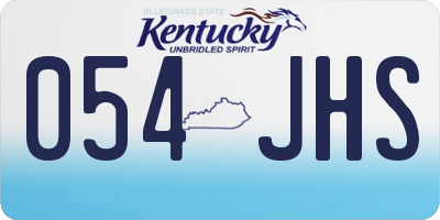 KY license plate 054JHS