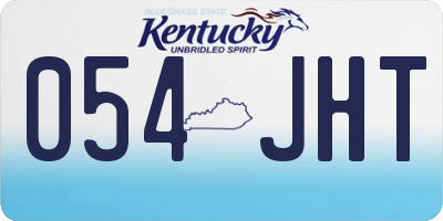 KY license plate 054JHT