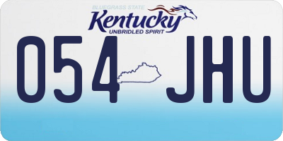 KY license plate 054JHU