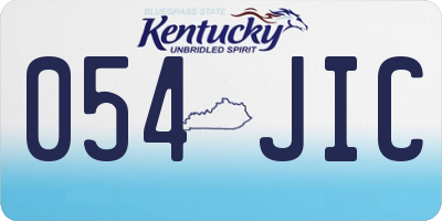KY license plate 054JIC