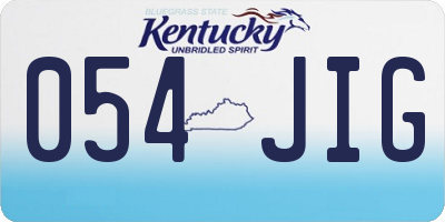KY license plate 054JIG