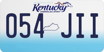 KY license plate 054JII