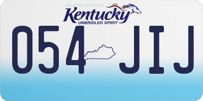 KY license plate 054JIJ