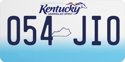 KY license plate 054JIO
