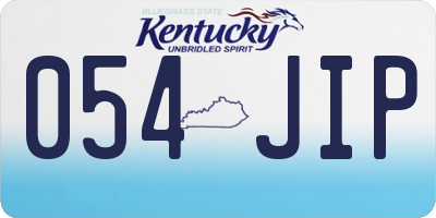 KY license plate 054JIP