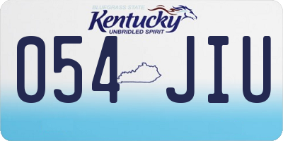 KY license plate 054JIU