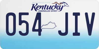 KY license plate 054JIV