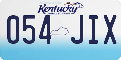 KY license plate 054JIX