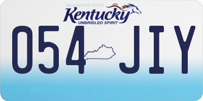 KY license plate 054JIY