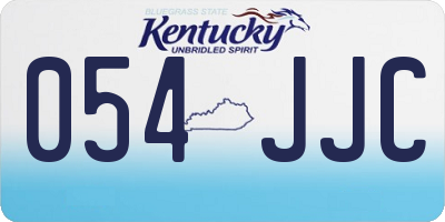 KY license plate 054JJC