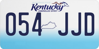KY license plate 054JJD