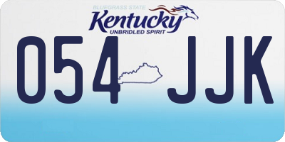 KY license plate 054JJK