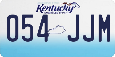 KY license plate 054JJM