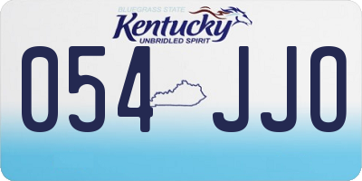 KY license plate 054JJO