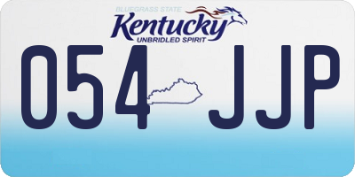 KY license plate 054JJP