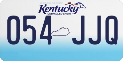 KY license plate 054JJQ