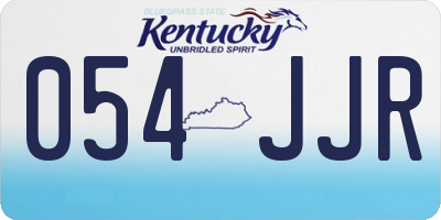 KY license plate 054JJR