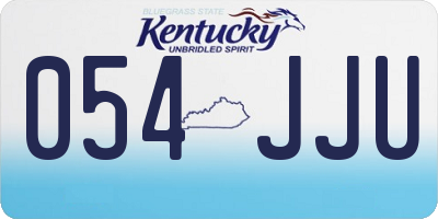 KY license plate 054JJU