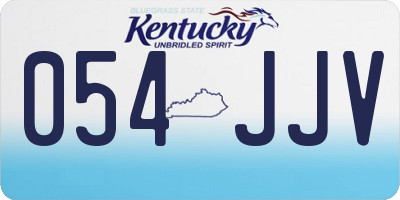 KY license plate 054JJV