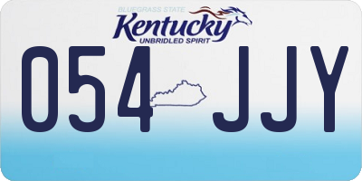 KY license plate 054JJY