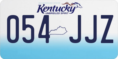 KY license plate 054JJZ