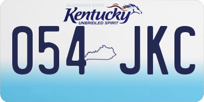 KY license plate 054JKC
