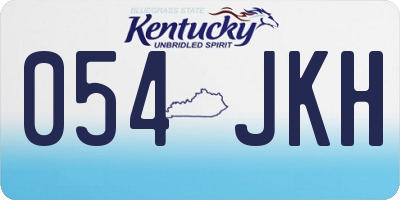 KY license plate 054JKH