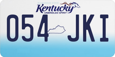 KY license plate 054JKI