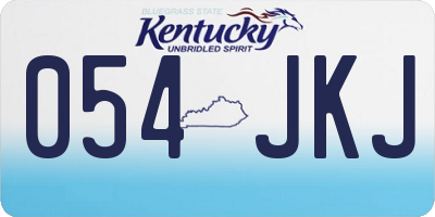 KY license plate 054JKJ