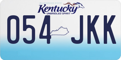 KY license plate 054JKK