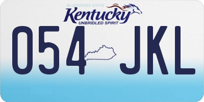 KY license plate 054JKL